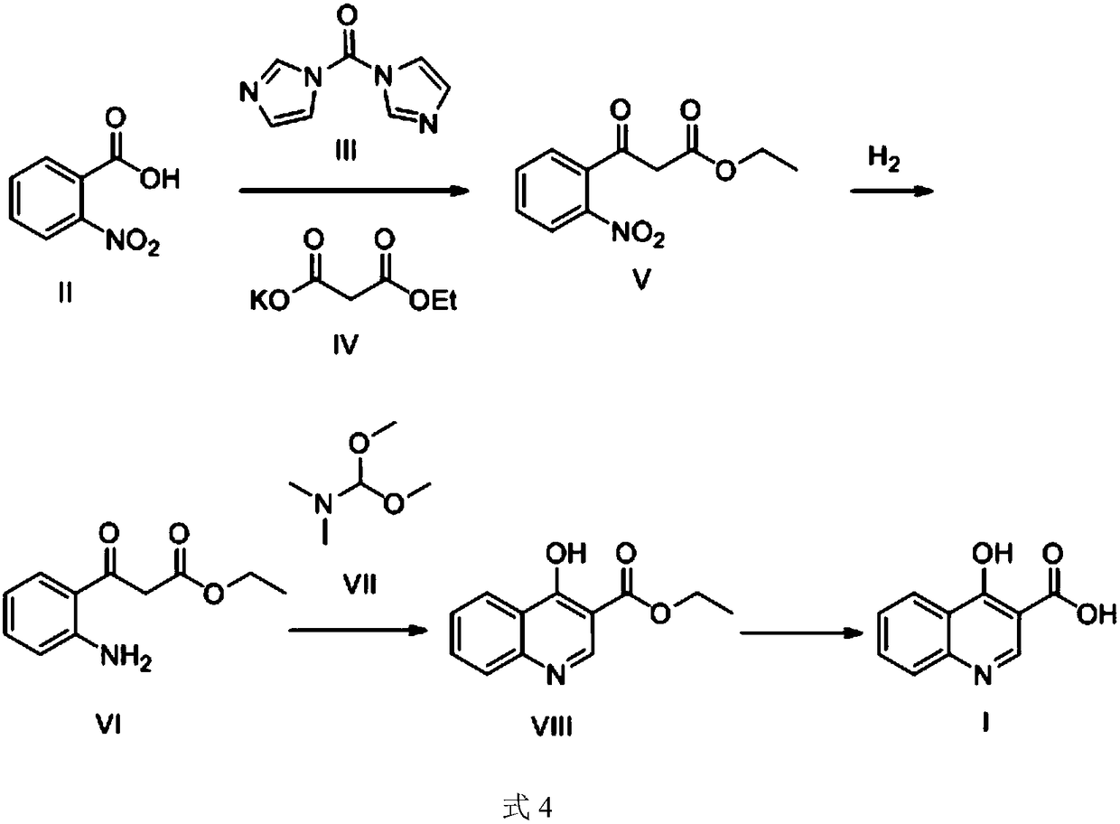 The preparation method of 4-hydroxyquinoline-3-formic acid