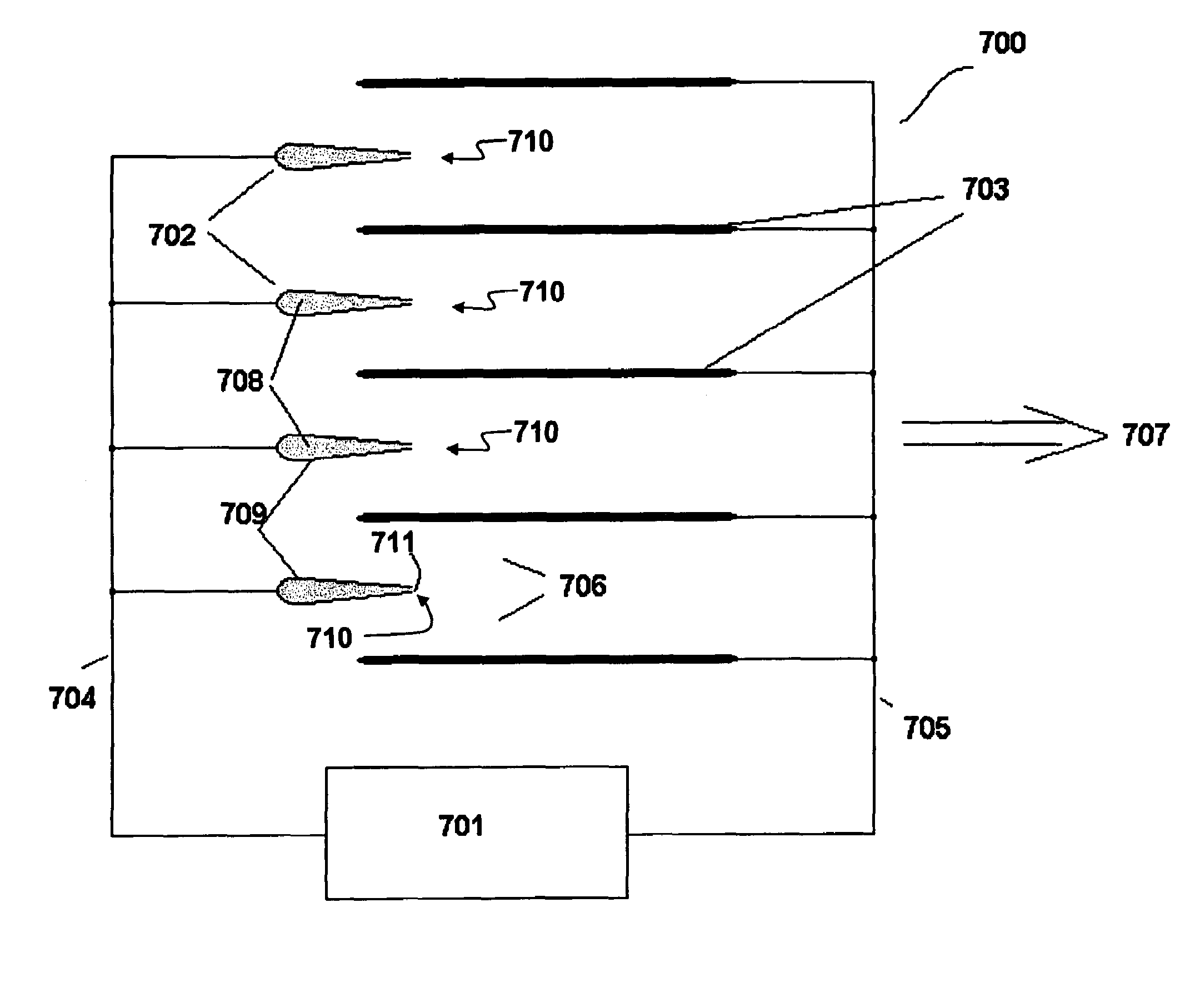 Electrostatic fluid accelerator for and method of controlling a fluid flow