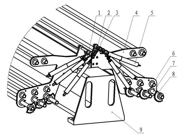 Tension rod seat device of tricot machine