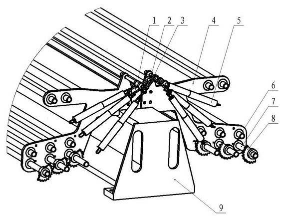 Tension rod seat device of tricot machine