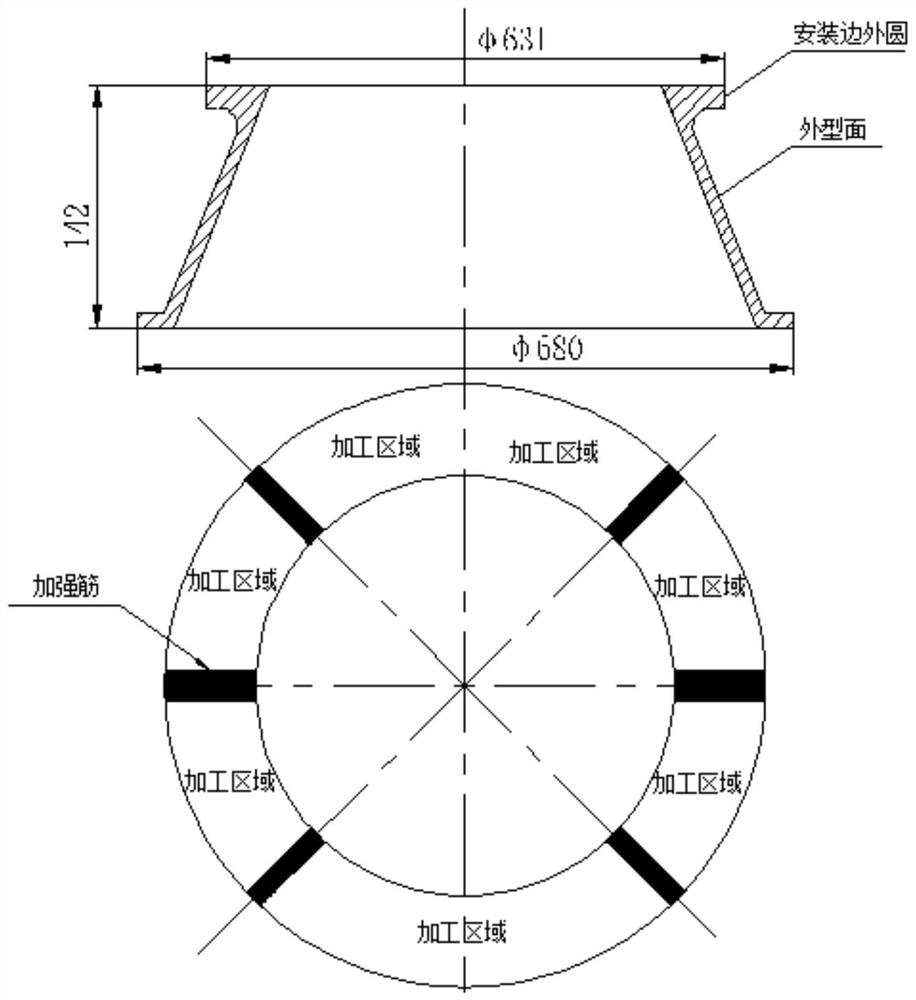A processing method for adaptive milling of the outer surface of the casing