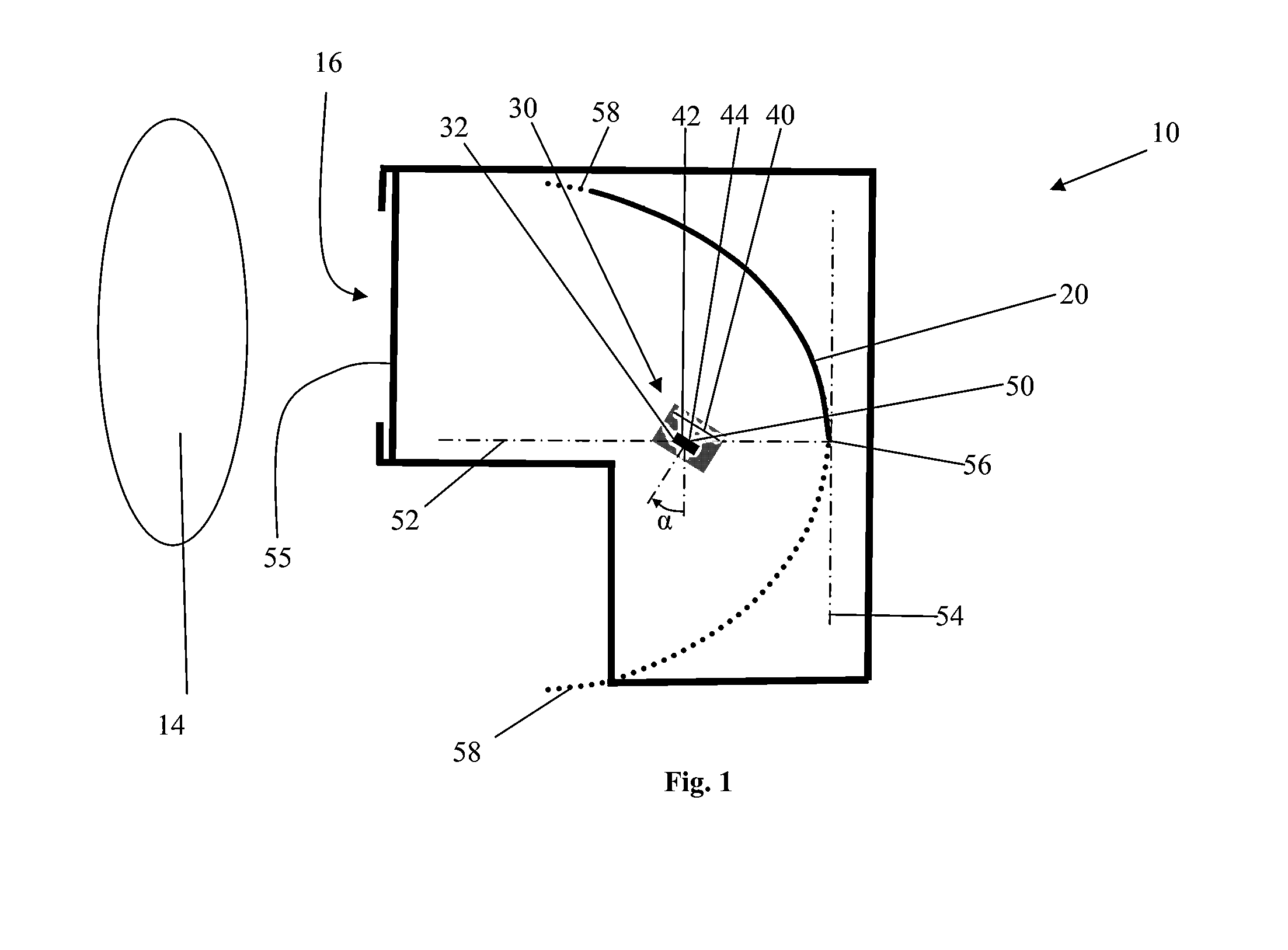 Medical thermometer having an improved optics system