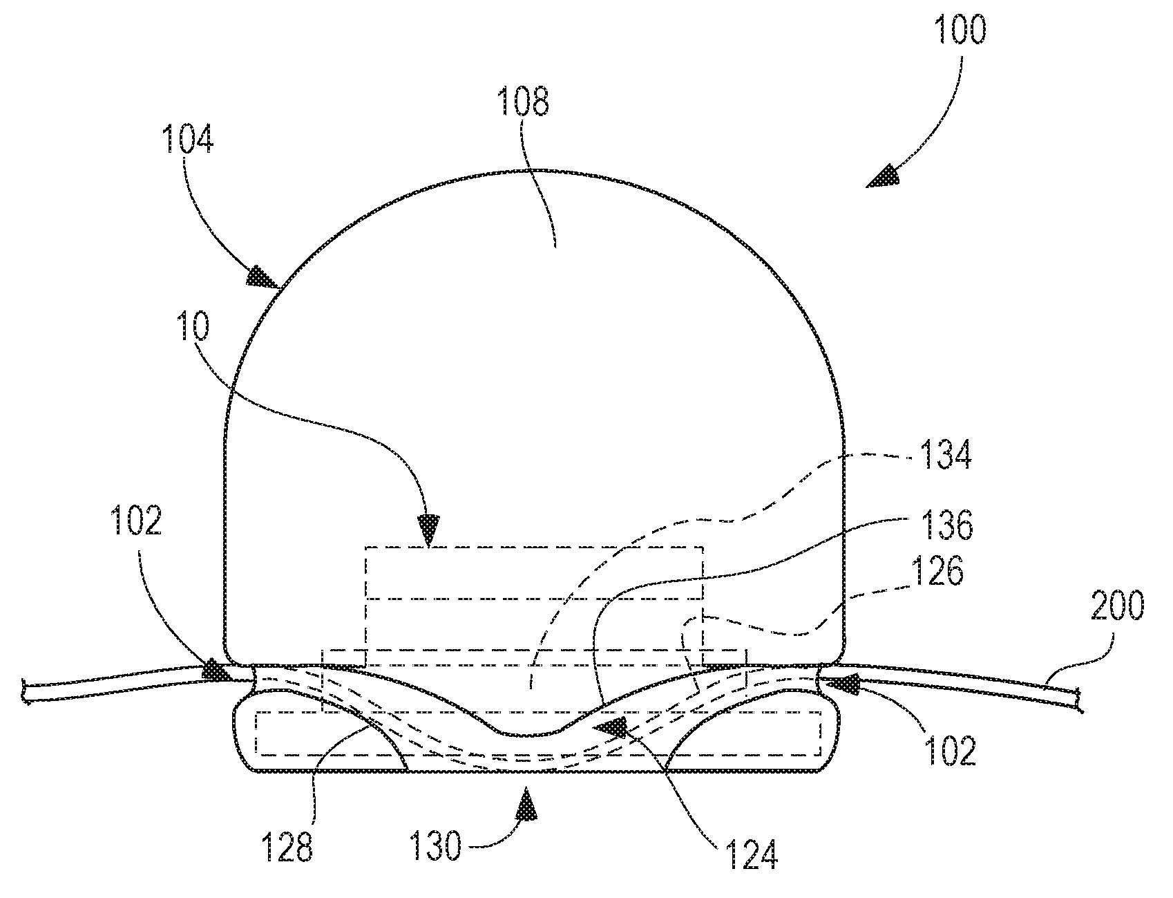 Device with integral insert having strap slot