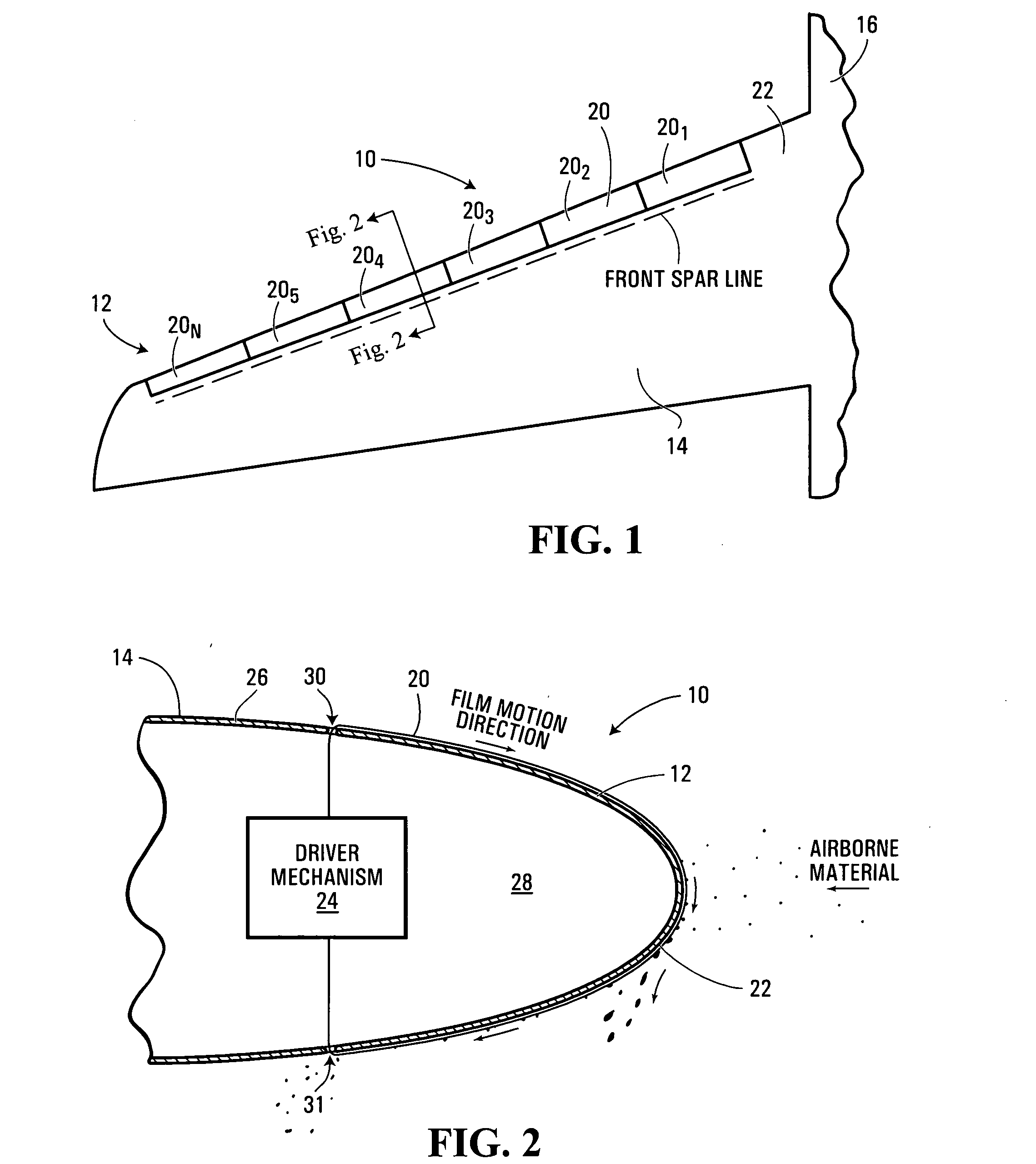 Method and apparatus for inhibiting accretion of airborne material on a surface of an aircraft