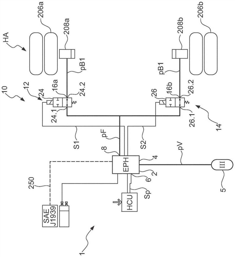 Parking brake assembly with abs control for each individual wheel