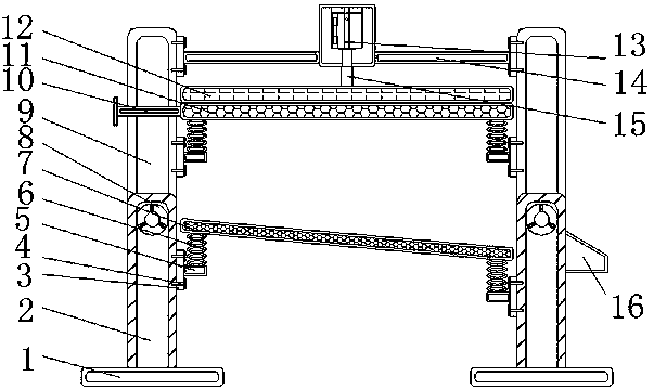 Swinging sand sieving device for building