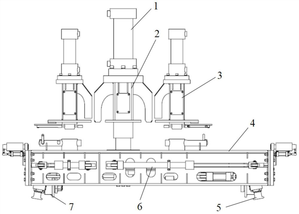 Continuous track lifting device, road maintenance mechanical vehicle body and small hydraulic track lifting machine