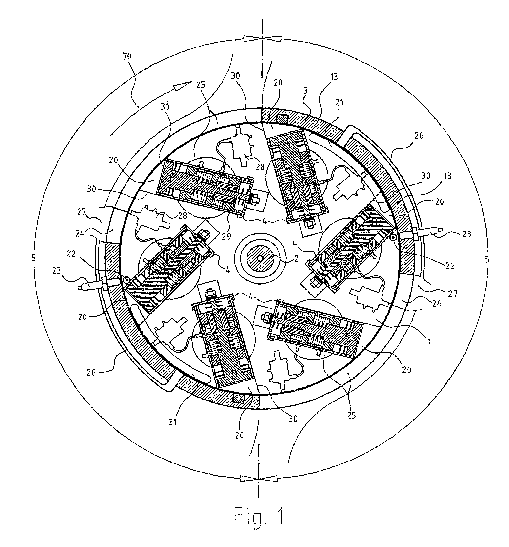 Pressure engine, in particular, an internal combustion engine, with an annular structure