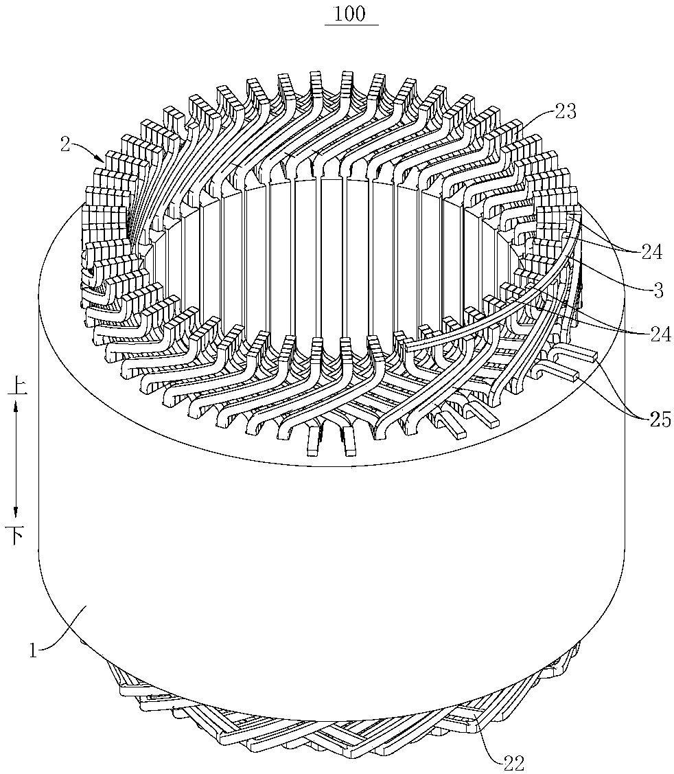 Stator assembly and motor with same, and vehicle
