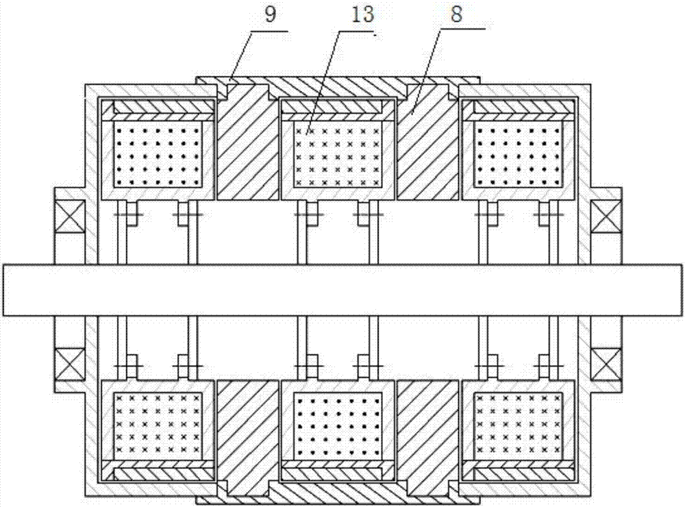 Disk type magnetorheological fluid brake device having high magnetic field utilization rate