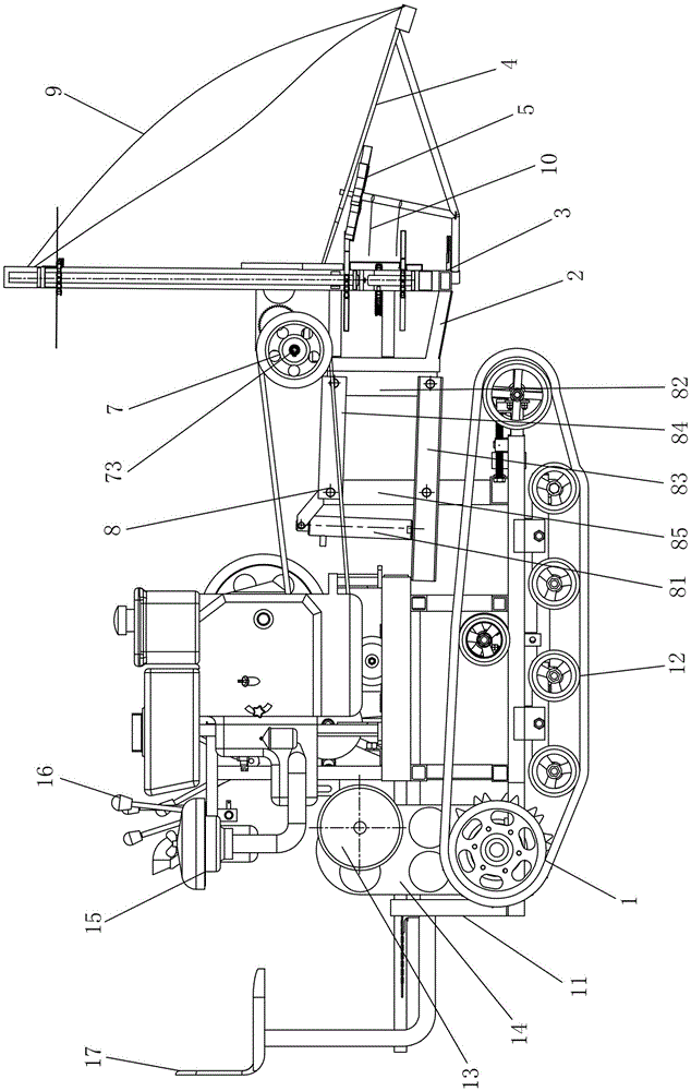 Small tracked rape windrower