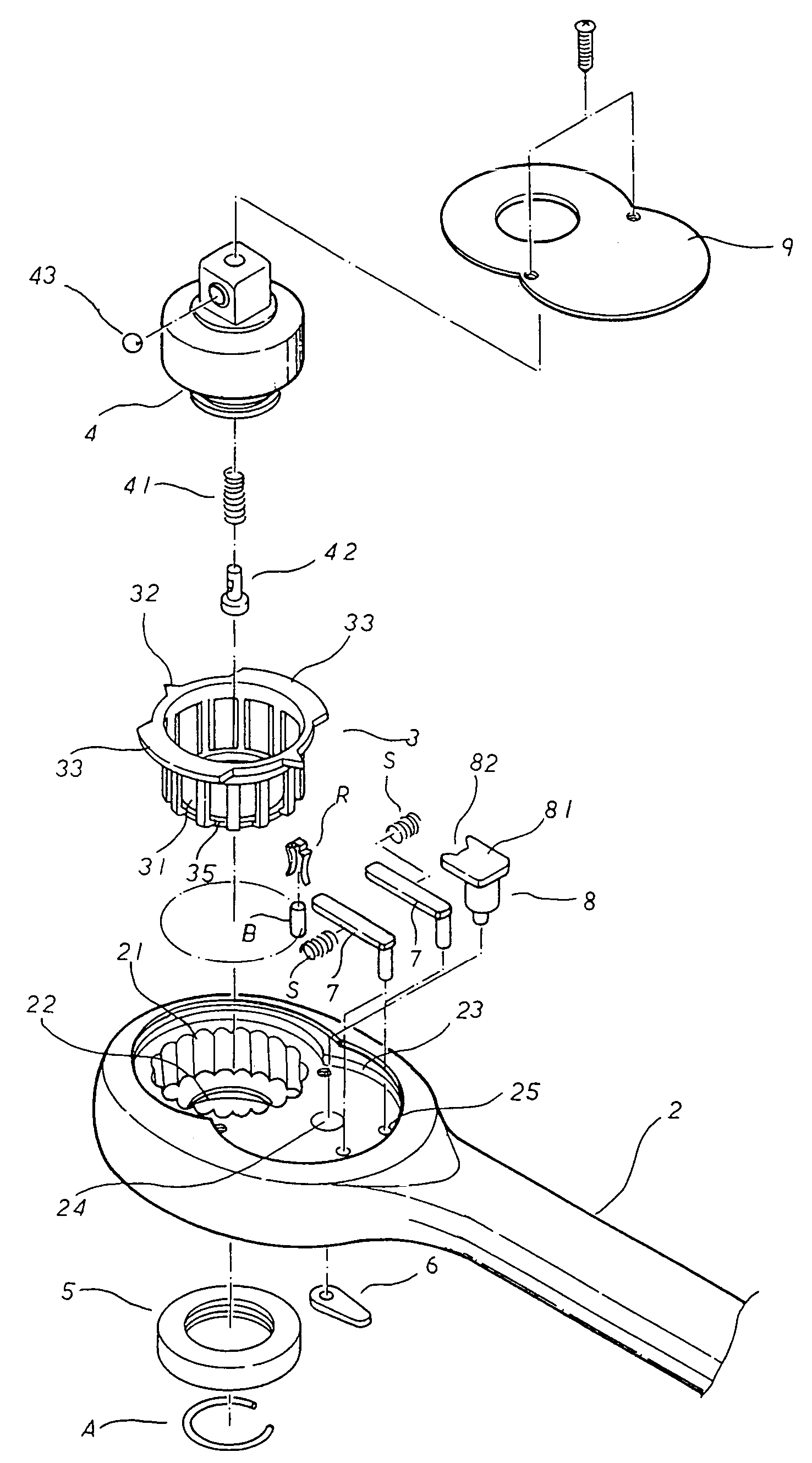Control mechanism for a socket wrench