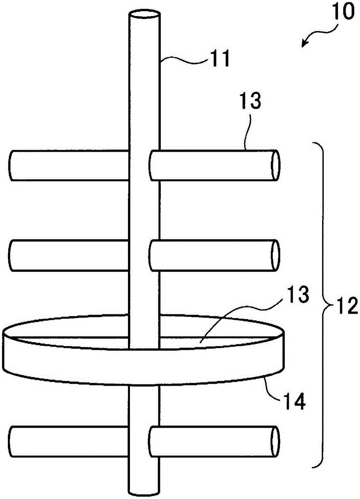 Stirring device for molten glass