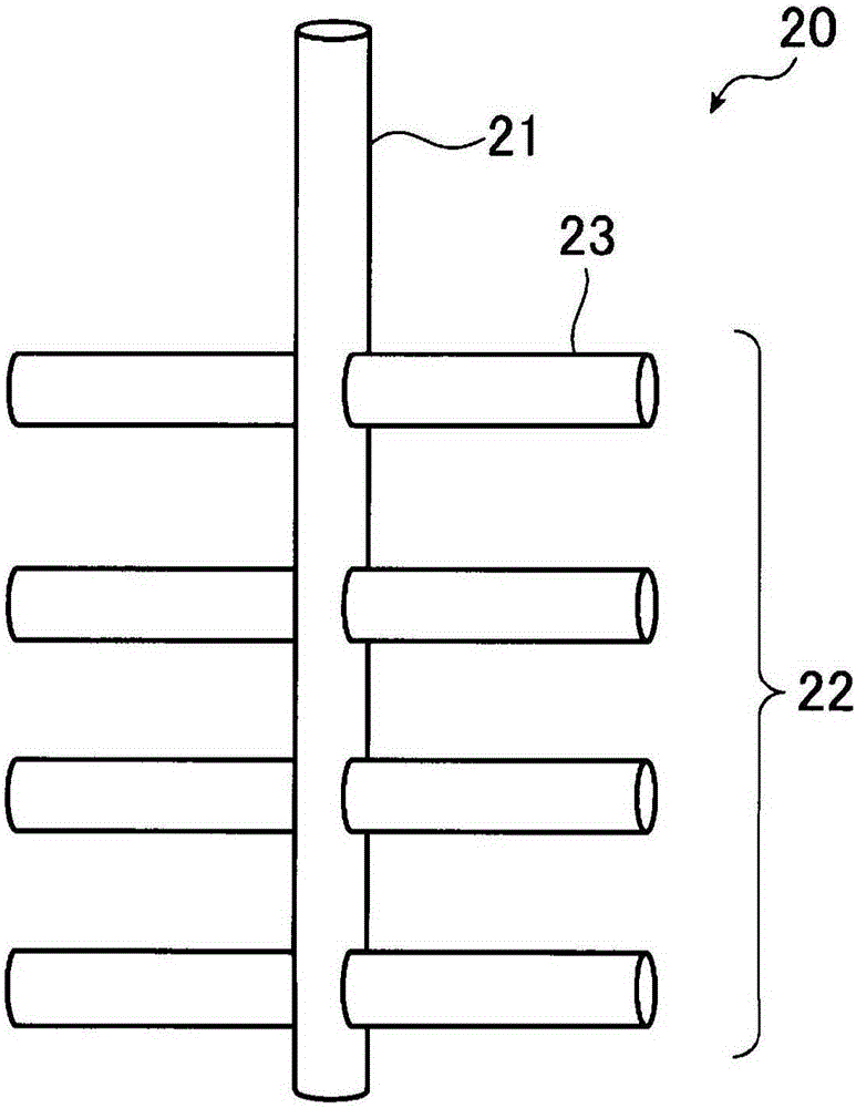 Stirring device for molten glass