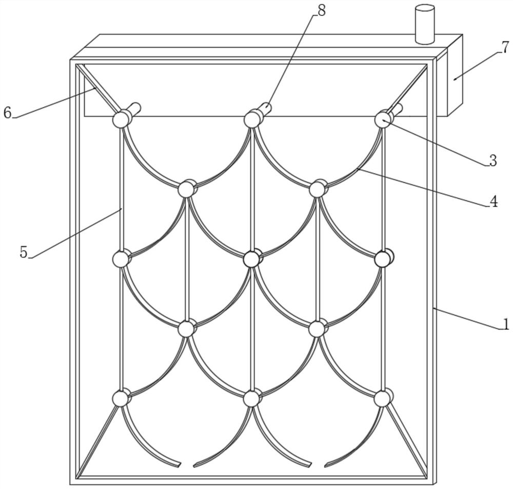 Continuous emulsification desorption type adsorption netting for oil mist-containing waste gas