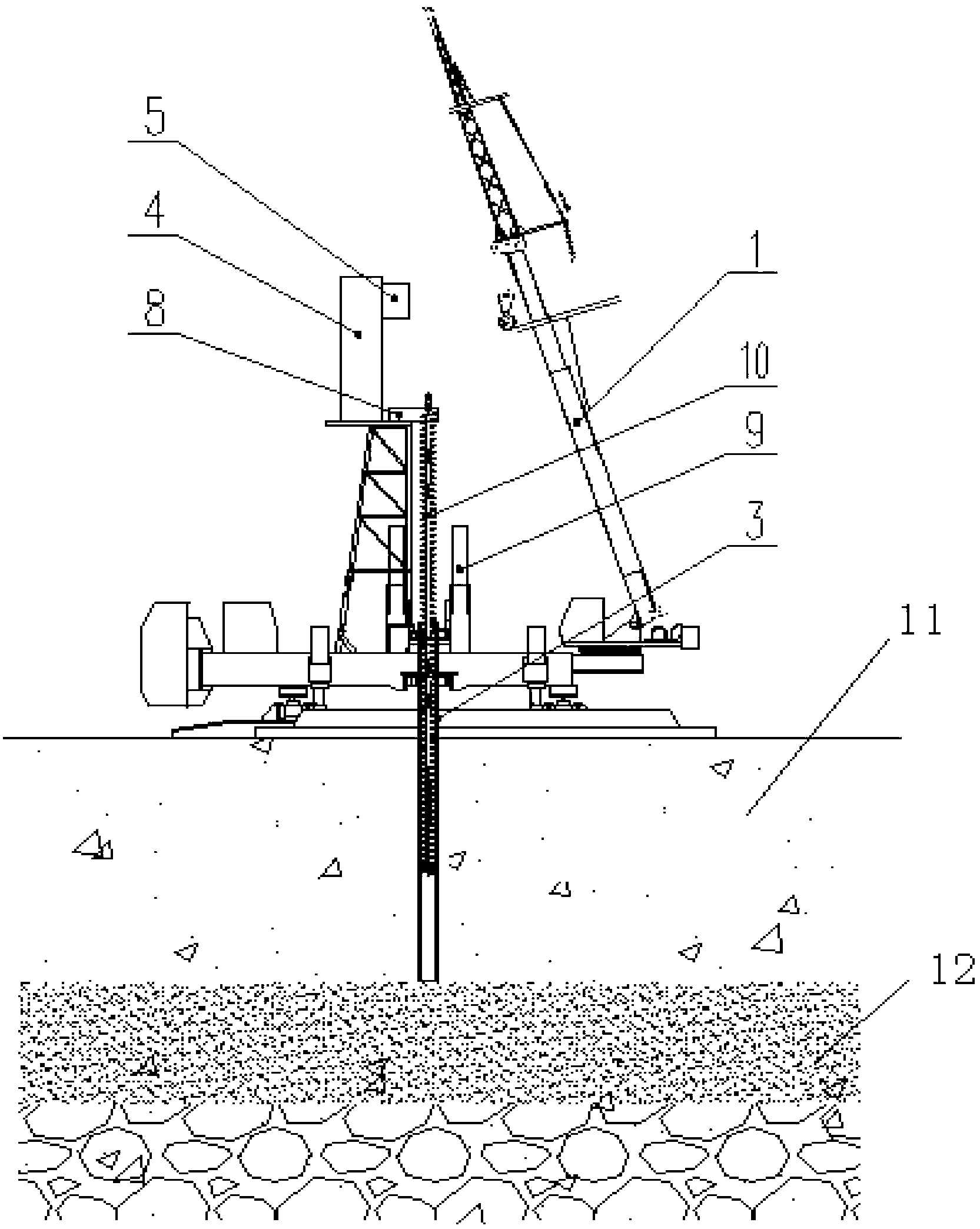 Construction method combining static pressure pile sinking with middle-digging hole guiding for buildings or bridges
