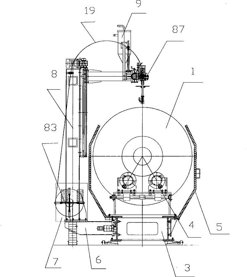 Surfacing welding machine applied to heavy binding roller or squeeze roller