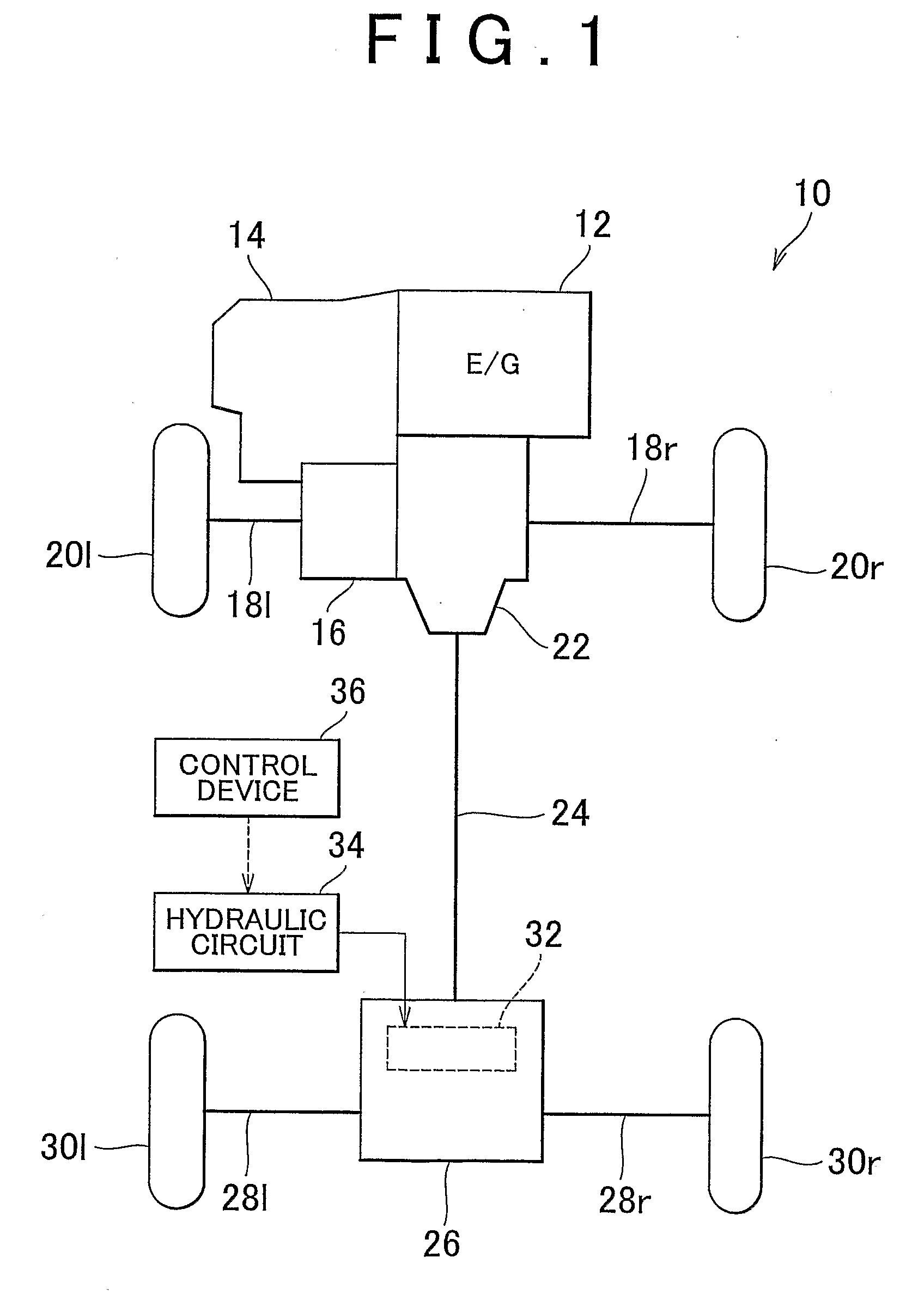 Vehicular driving power distribution device