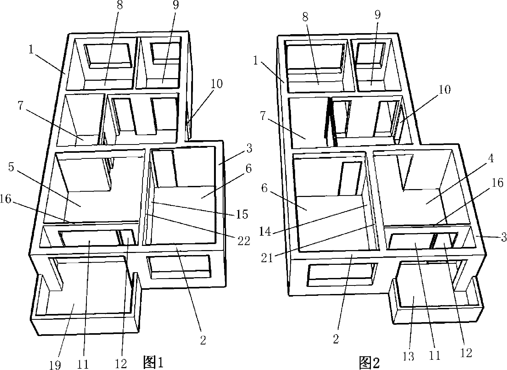 Multilayer and high-rise residential building of odd and even layer asymmetric matrix