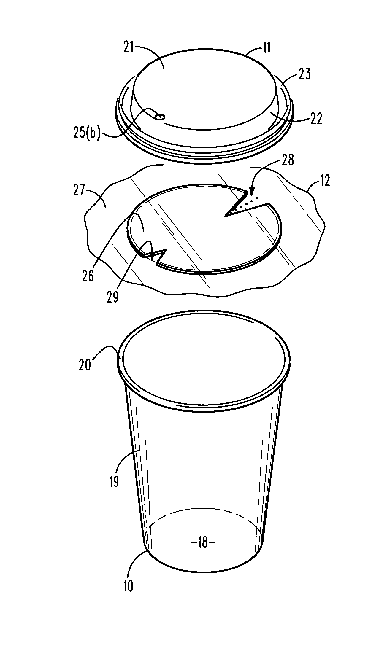 Hot beverage container assembly, insert, and methods