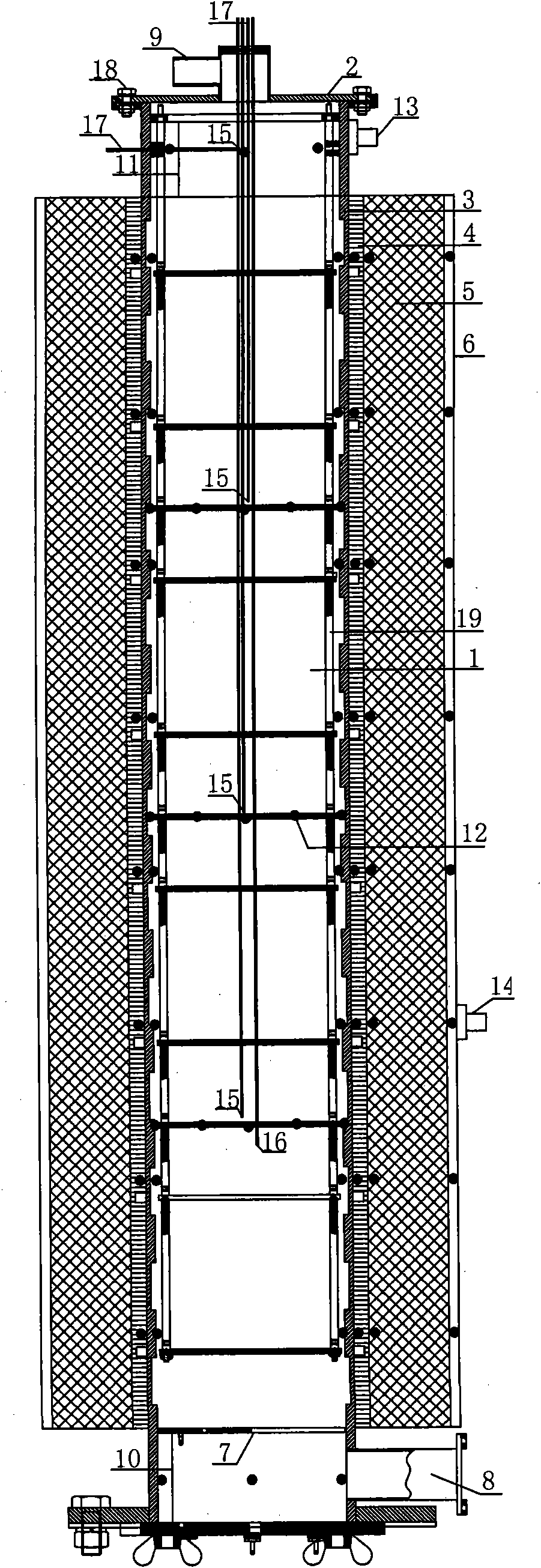 Device for simulation of coal spontaneous combustion on basis of programmed temperature control