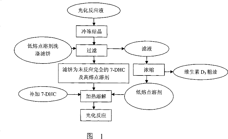 Vitamin D3 preparation method and device