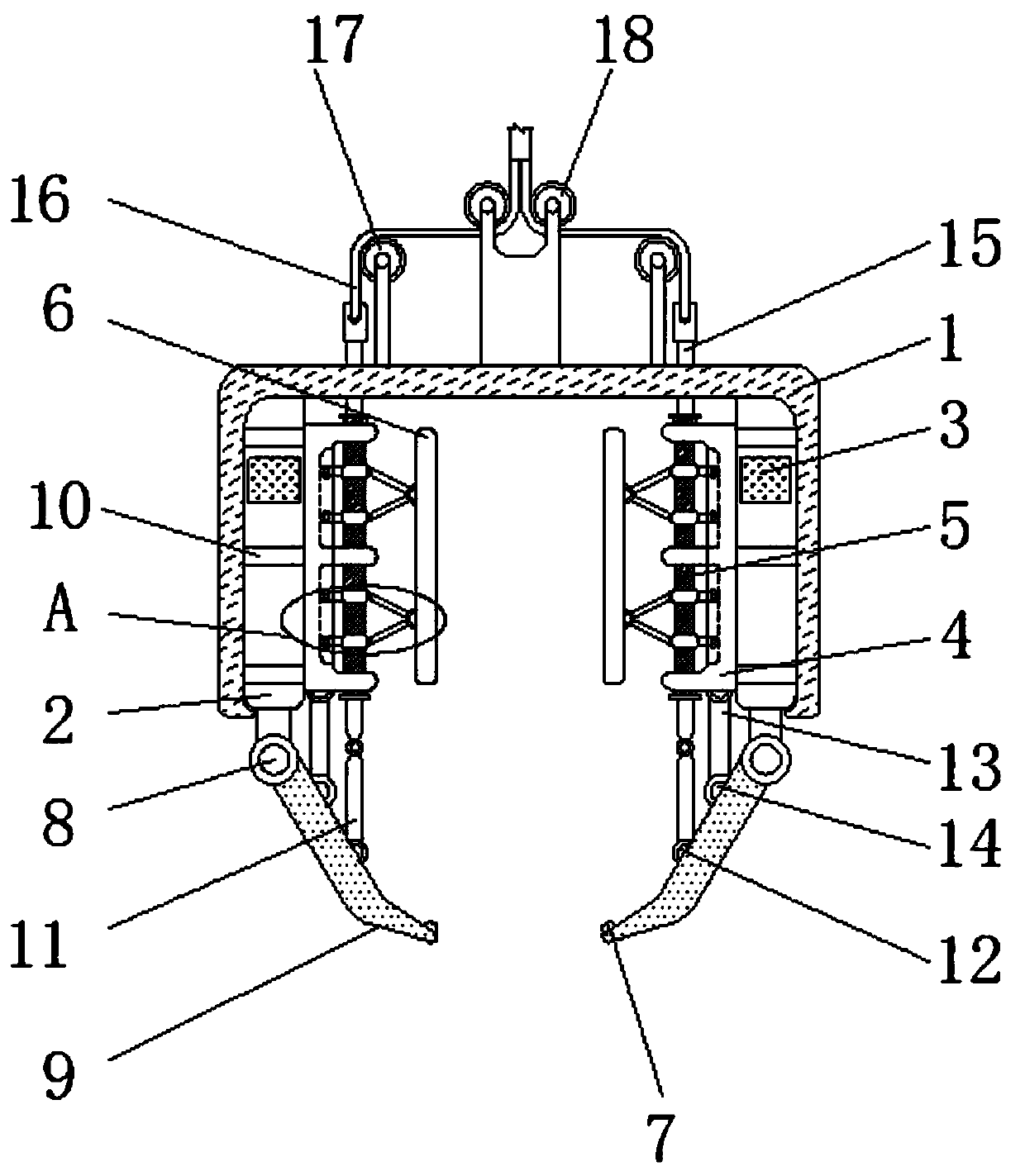 An anti-loosening clamping device for stacking cranes