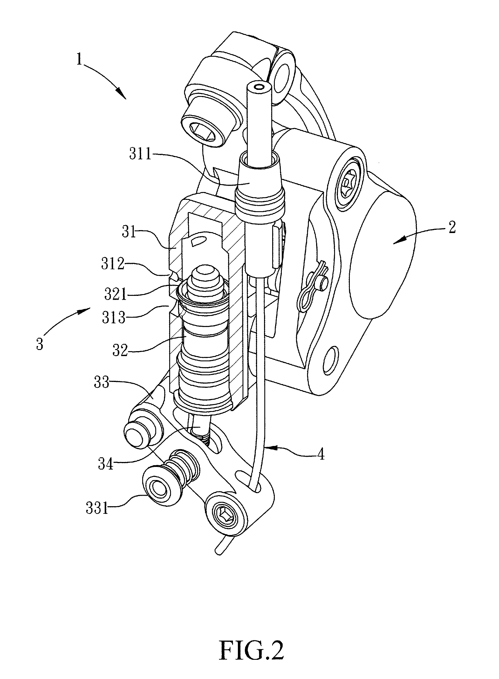 Control-by-wire hydraulic brake structure of bicycle