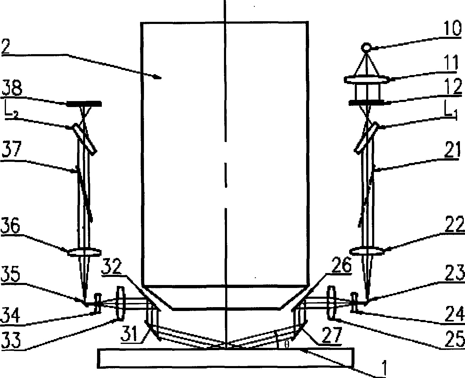 Optical system used for focusing and leveling