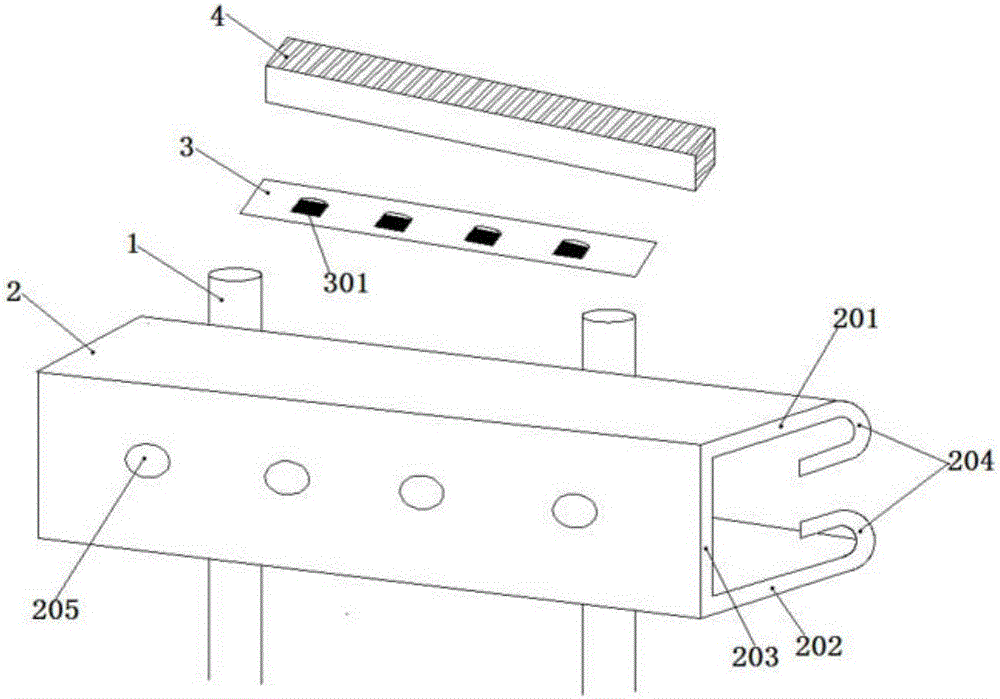 Guardrail structure and guardrail lamp