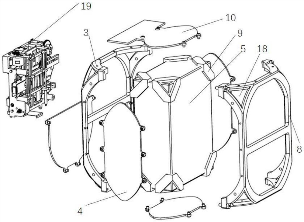 Split portable ray system and anti-collision portable X-ray machine headpiece