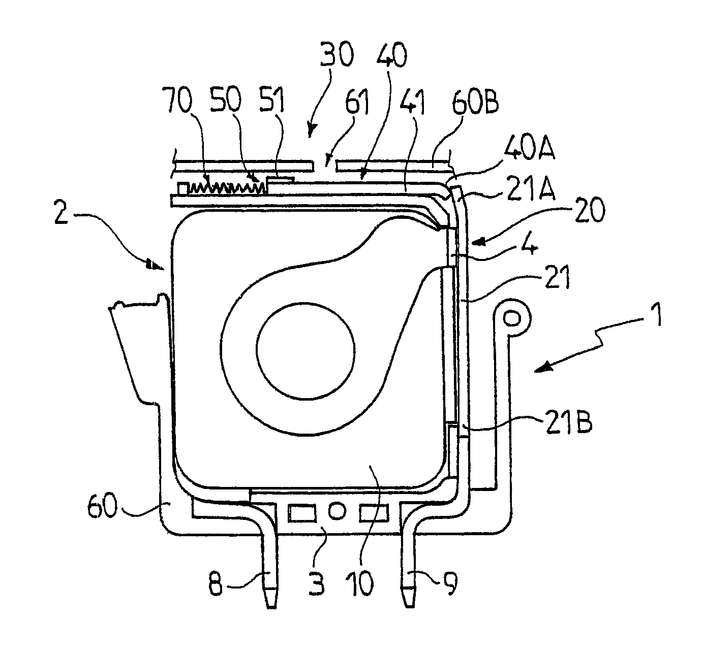 Surge voltage protection device with improved disconnection and visual indication means