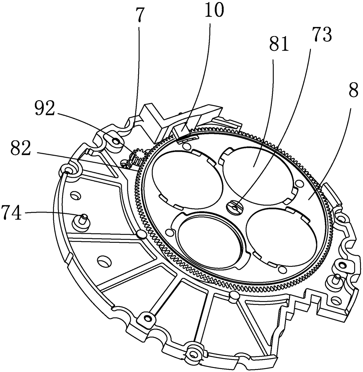 Stepping diaphragm structure provided with dimmer conversion device