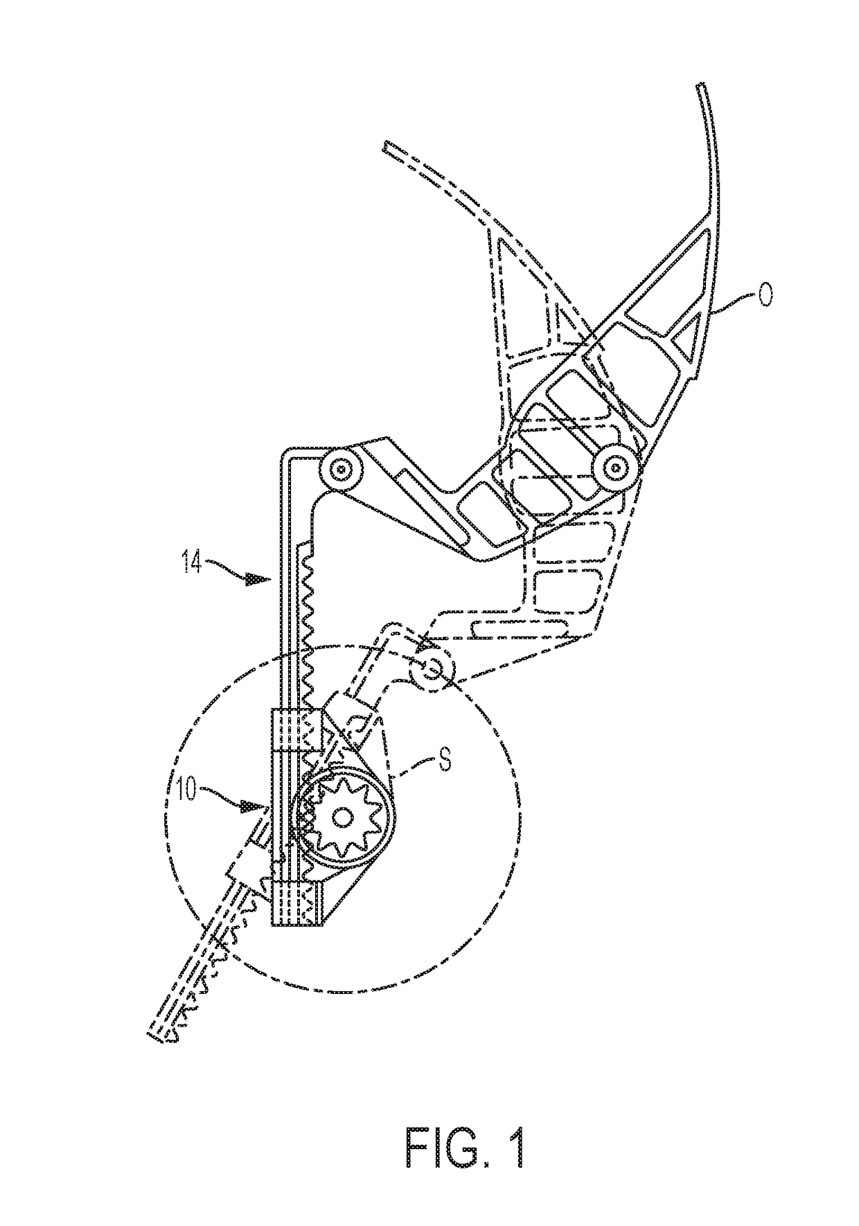 Flexible rack for linear free-run damper