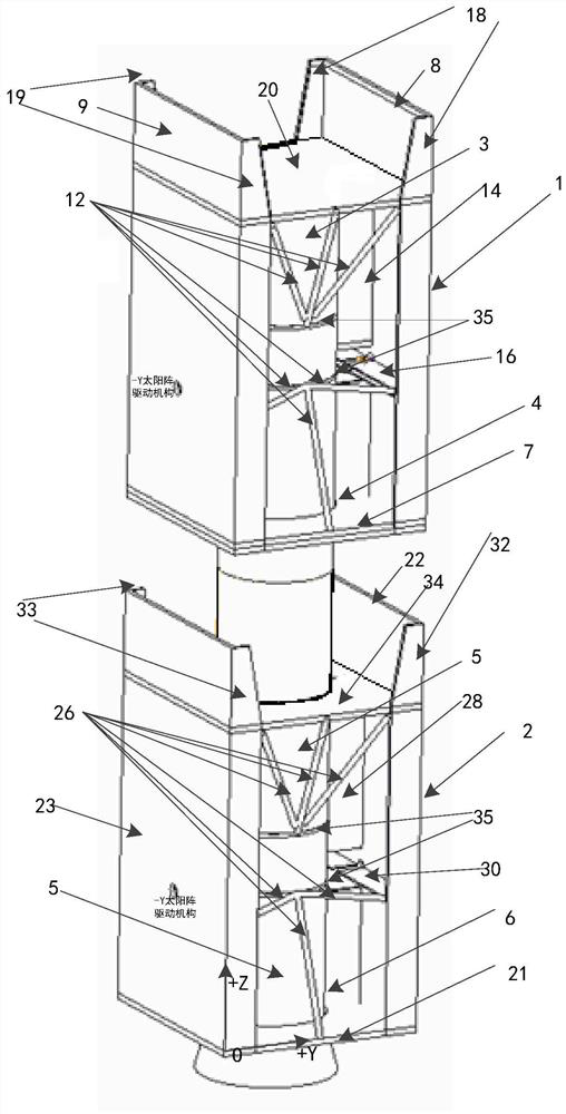 One-rocket multi-satellite self-series launching structure of small high-orbit satellite