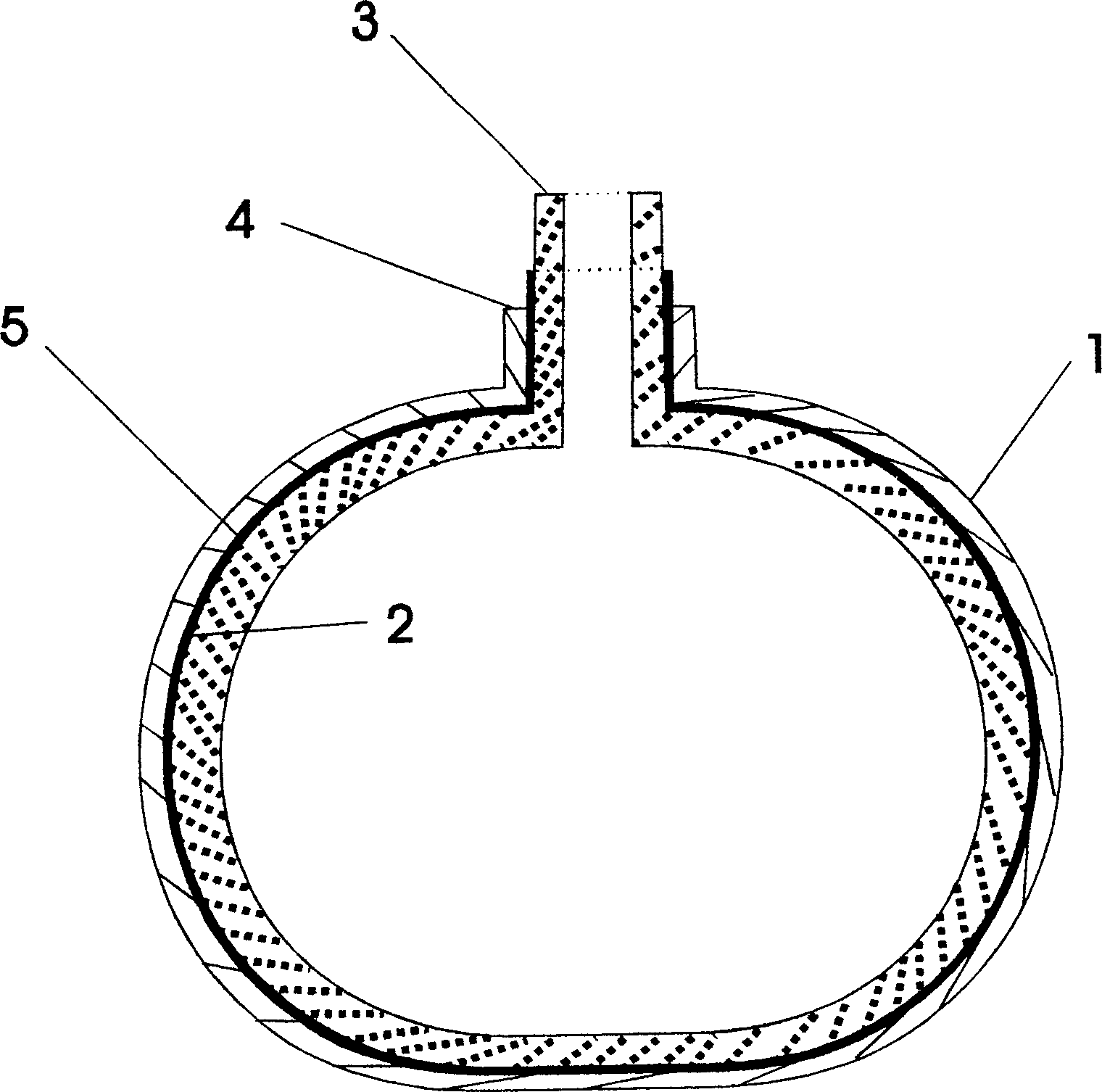 Gold, silver and glass, ceramic layered composite container and making method thereof