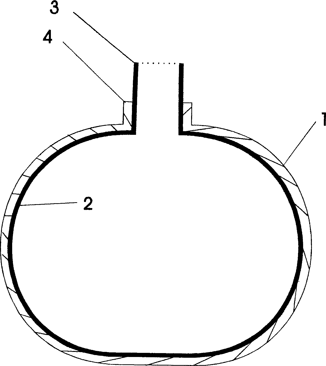 Gold, silver and glass, ceramic layered composite container and making method thereof