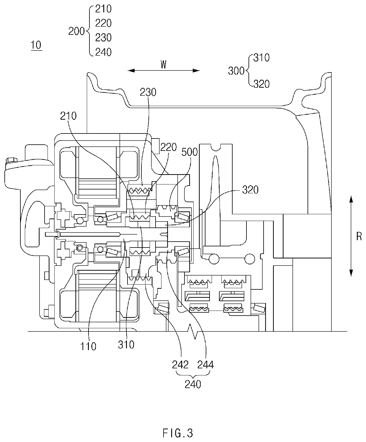 Power transmission device and vehicle including the same