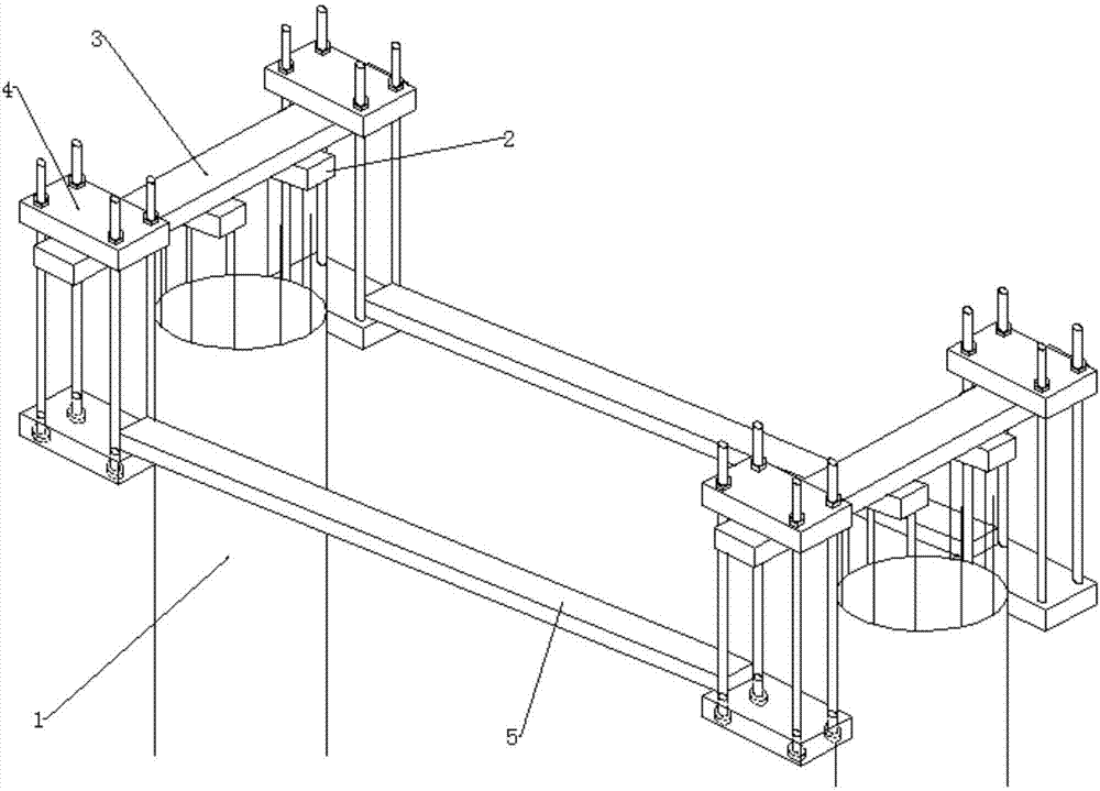 Adjustable straining beam construction formwork based on pile foundations