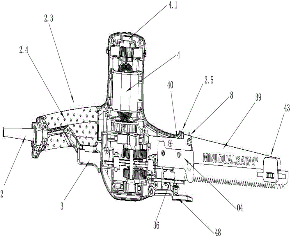 Double-saw-blade reciprocating saw