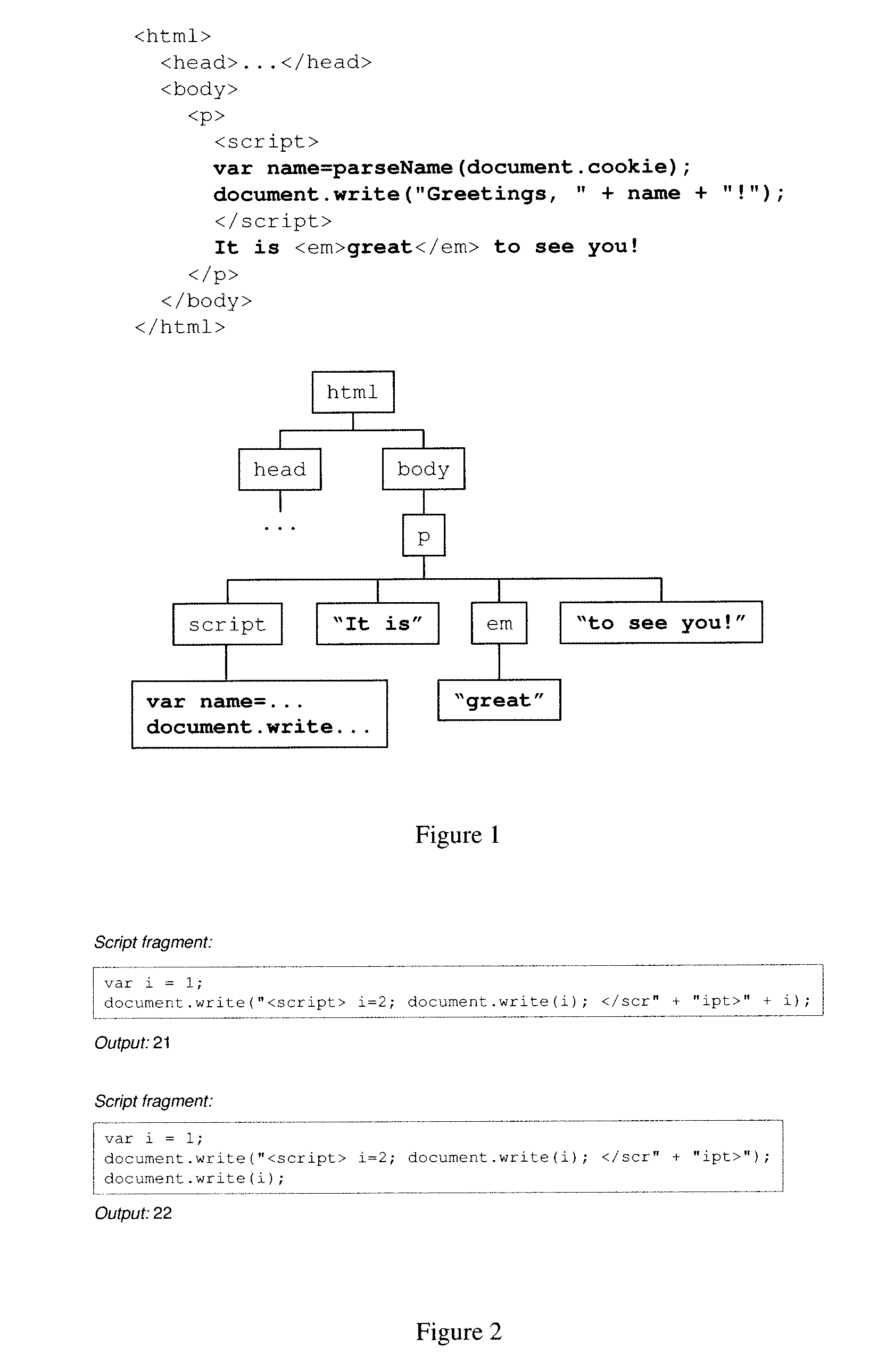 Program instrumentation method and apparatus for constraining the behavior of embedded script in documents