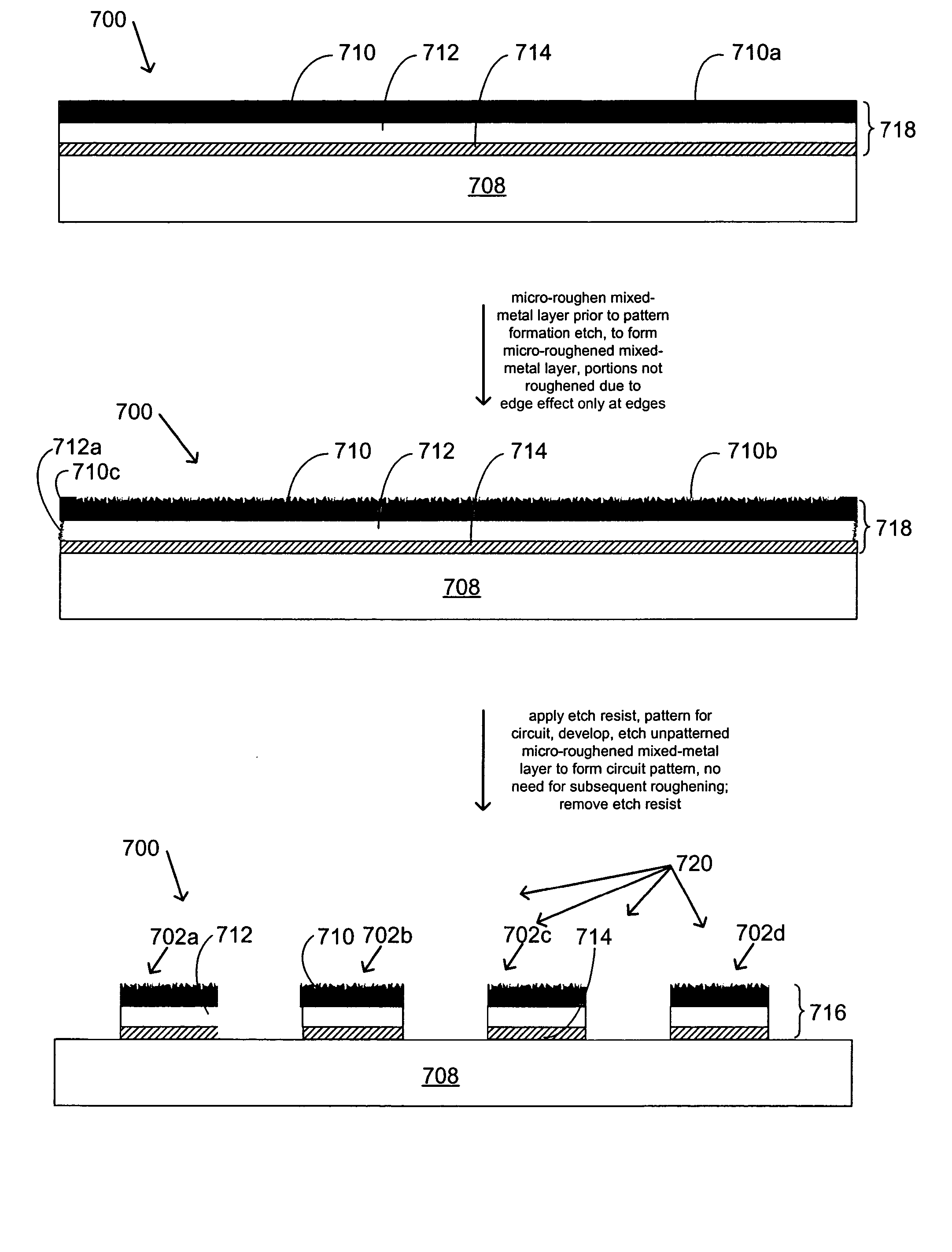 Method for micro-roughening treatment of copper and mixed-metal circuitry