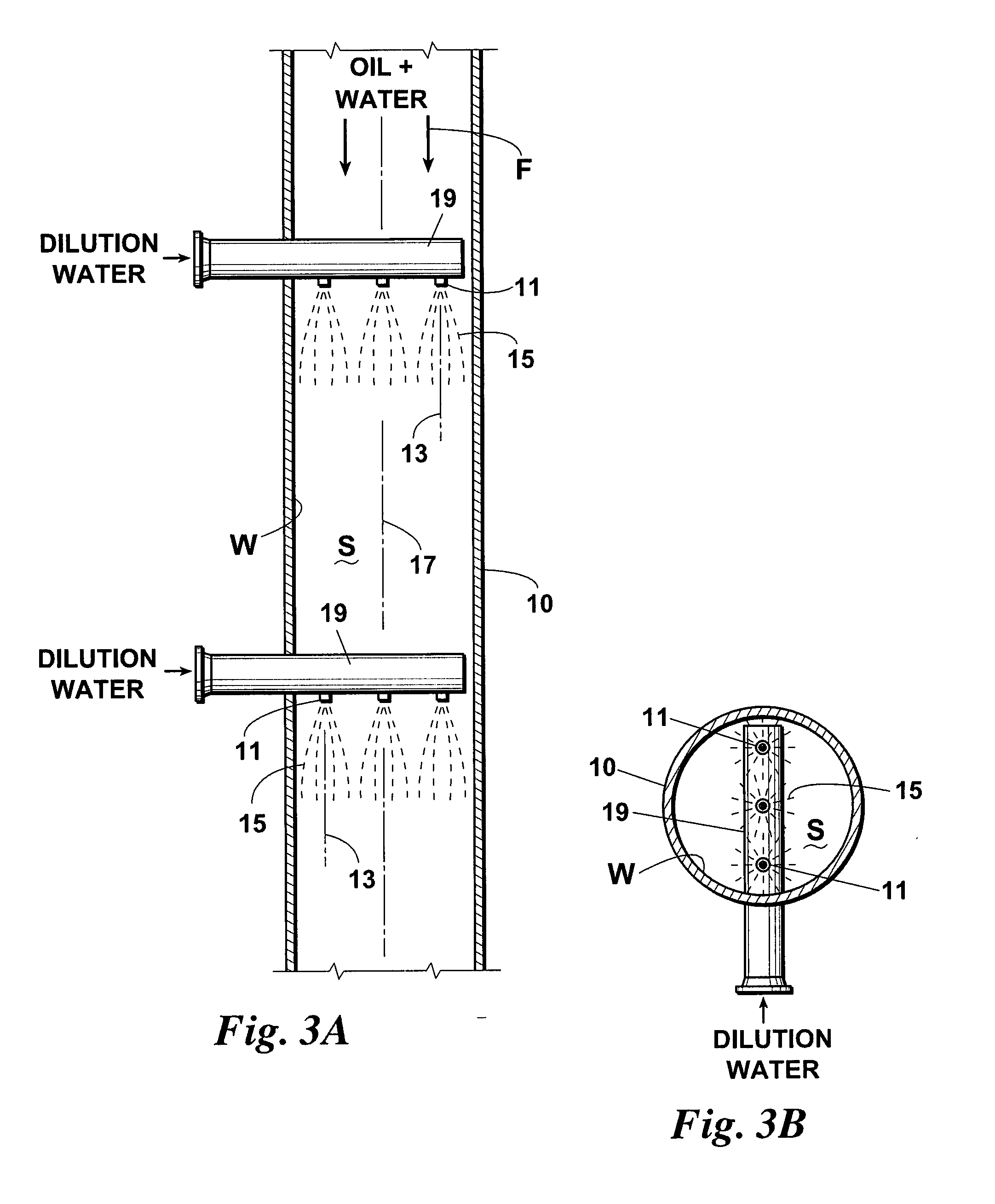 System and method of delivering dilution water droplets within an oil-and-water stream