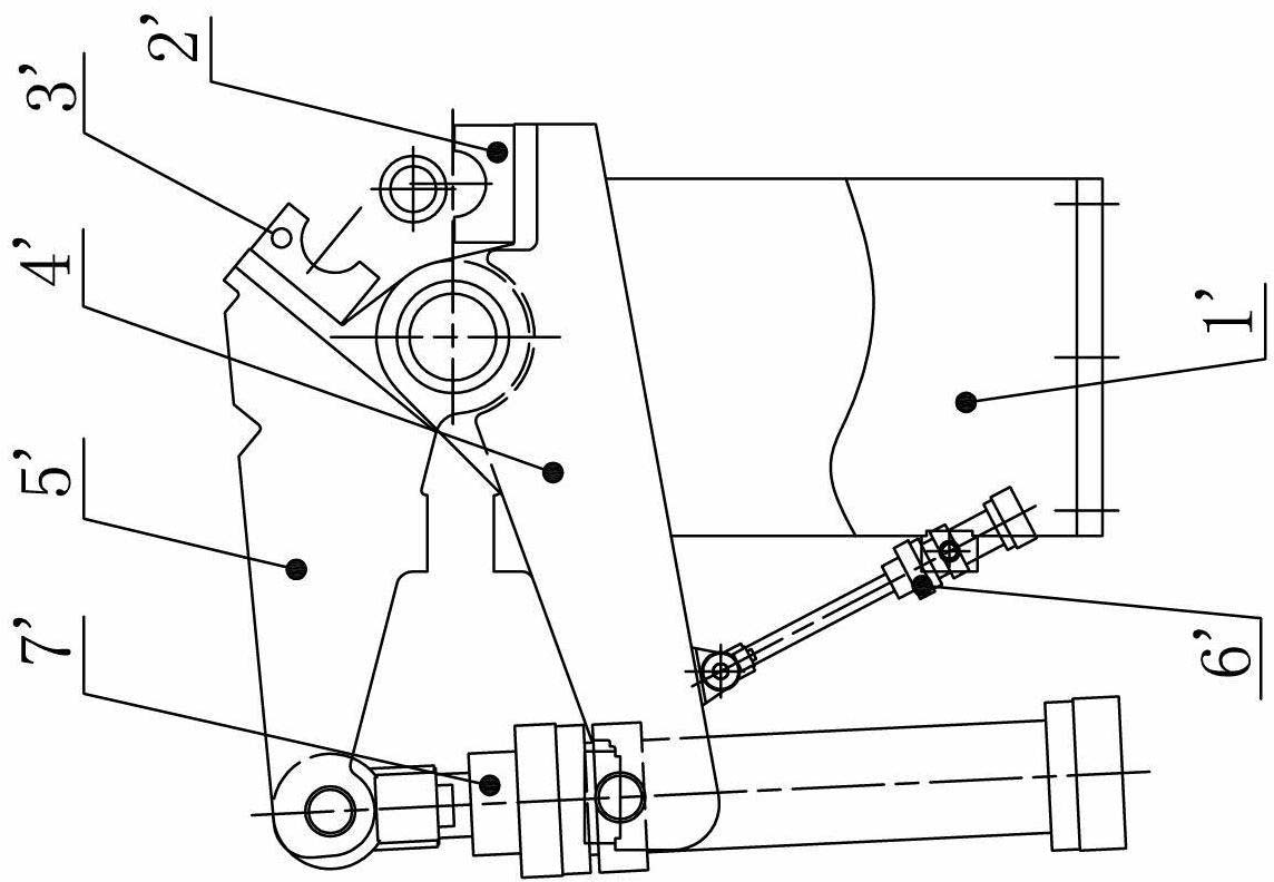 Three-jaw necking machine synchronizing by rack