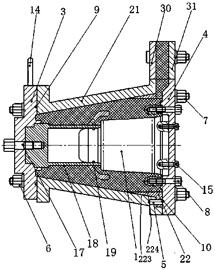 Insulator casting die, outer die thereof, and outside square shaping part