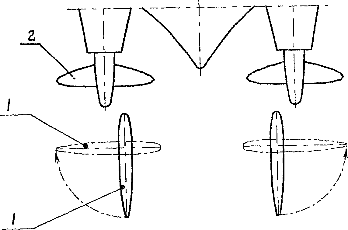 Speed-down method making boats and ships brake by using rudder blades