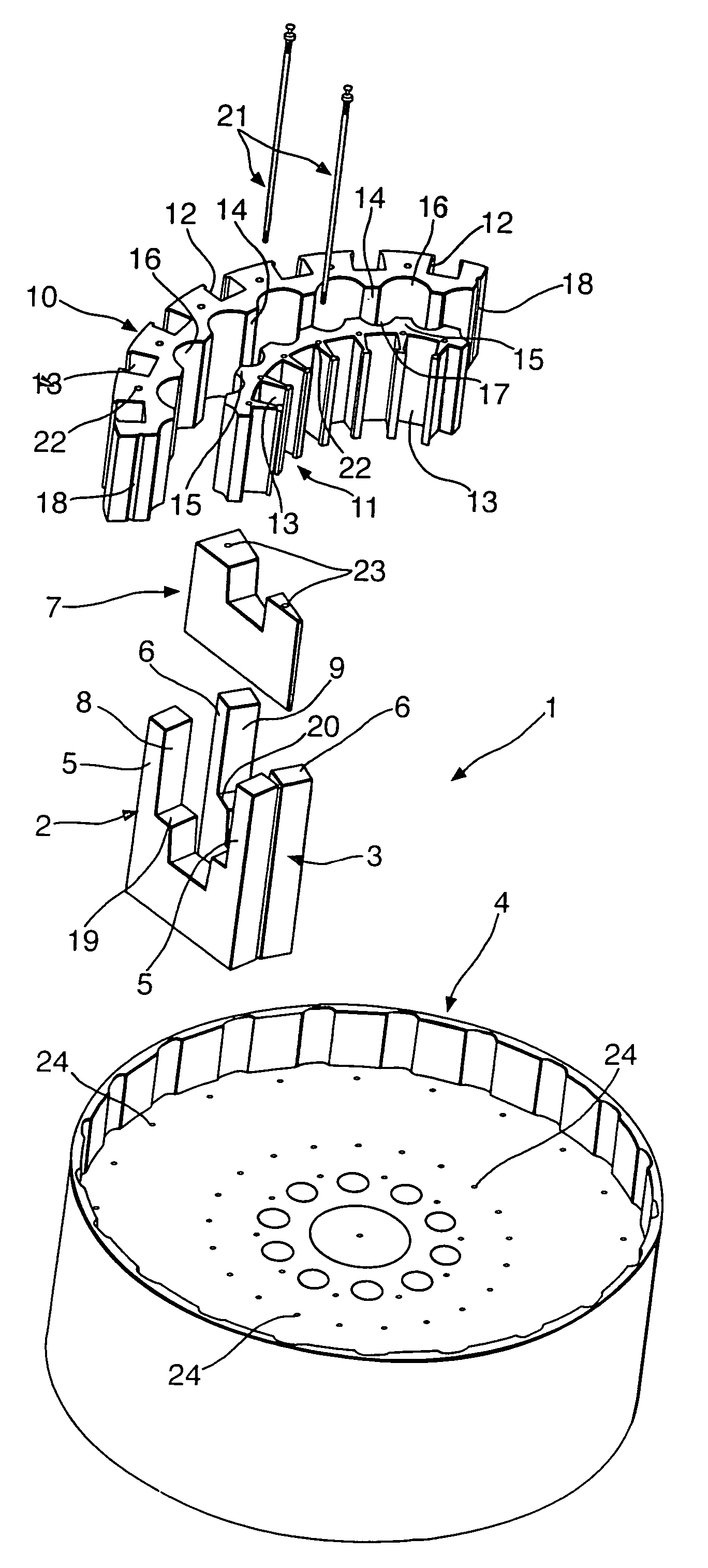 Stator pole structure for an electrical machine