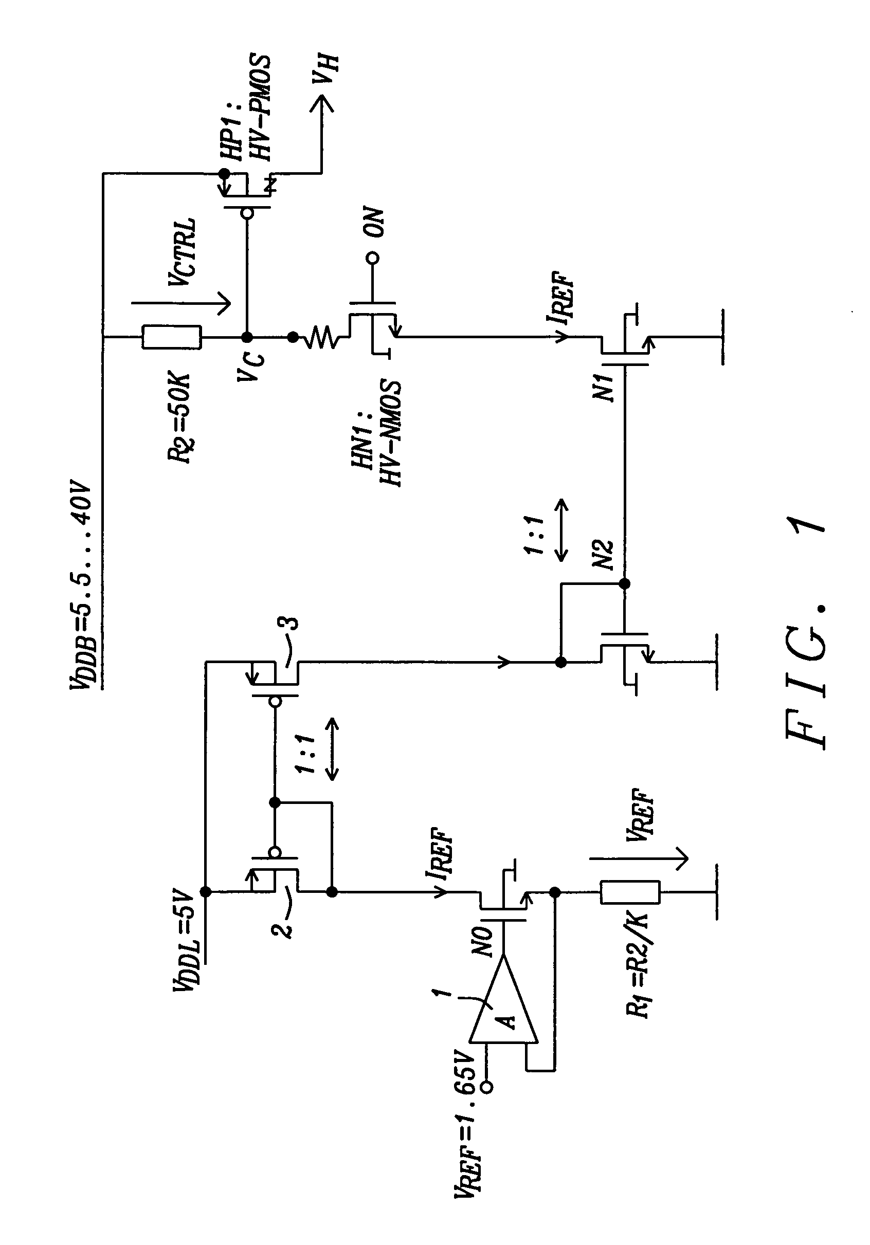 Rapid switchable HV P-MOS power transistor driver with constant gate-source control voltage