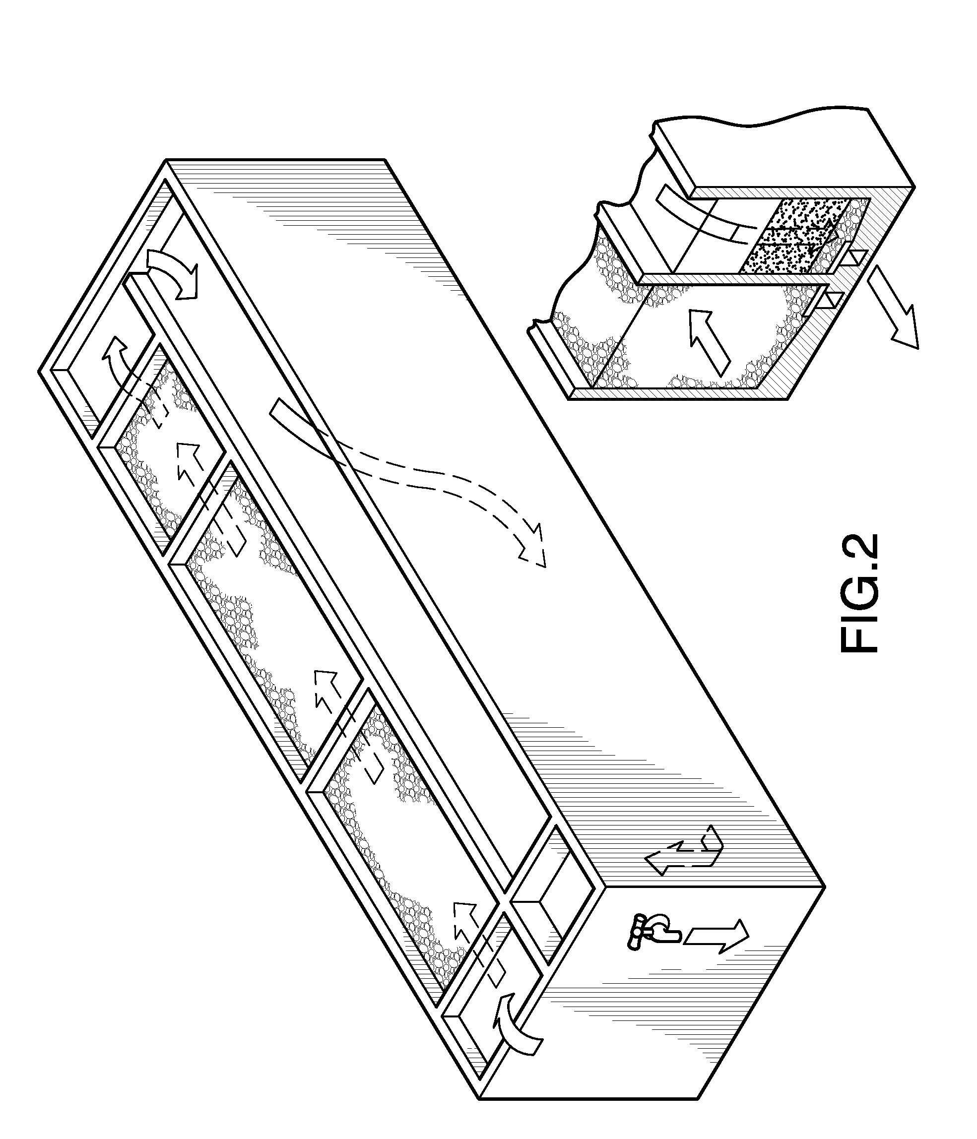 Inexpensive fourth world primitive water cleanser with key parts transportable in suitcase size packaging