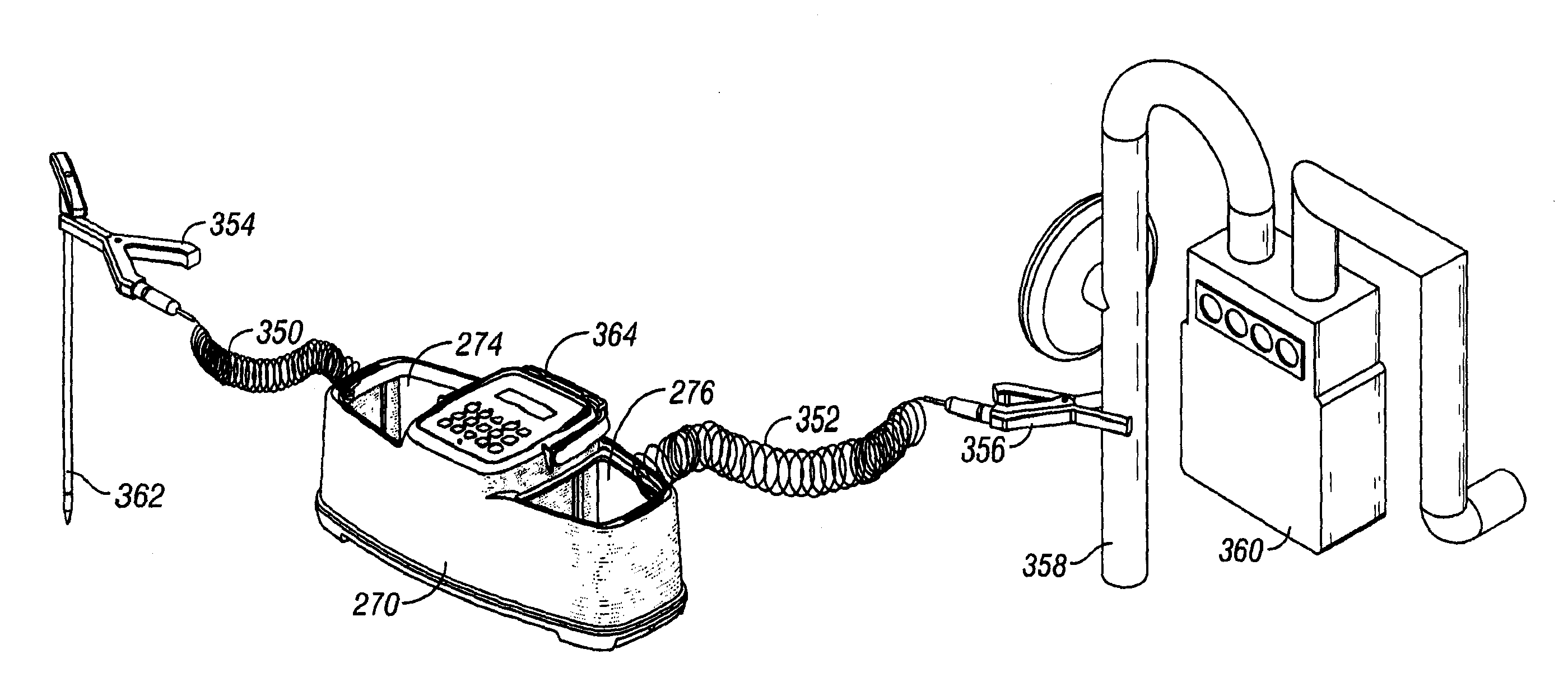 Underground utility locator with a transmitter, a pair of upwardly opening pockets and helical coil type electrical cords